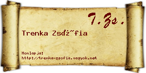 Trenka Zsófia névjegykártya